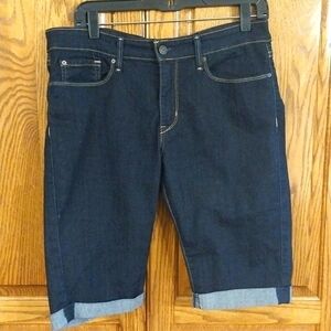 Levi Strauss Signature NWT‎ Size 14  Modern Soft Skinny Denim Shorts Cuffed Dark